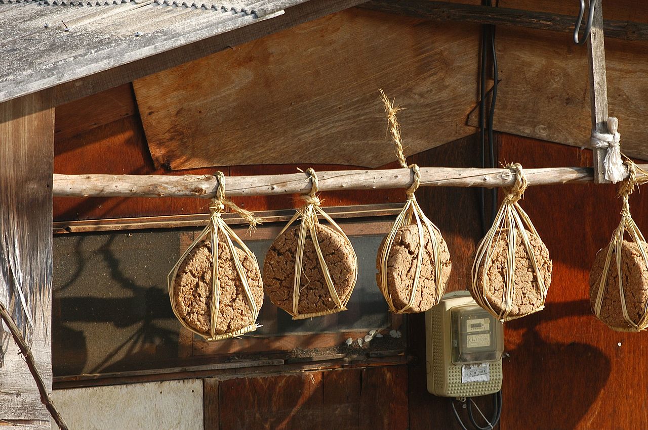 Meju soybean blocks drying for doenjang fermentation