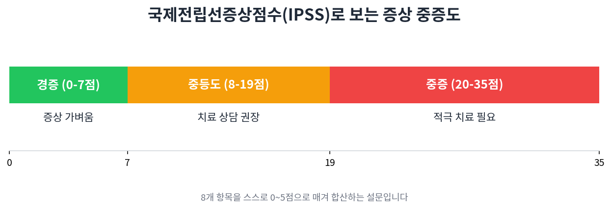 IPSS 국제전립선증상점수 경증 중등도 중증 구간 그래프